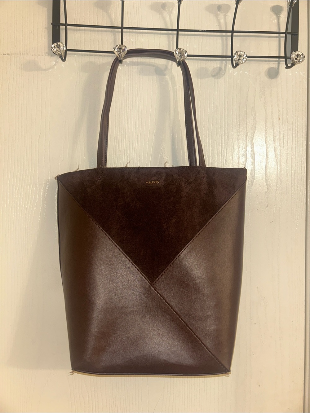ALDO Dark Brown Two-Tone Tote Bag